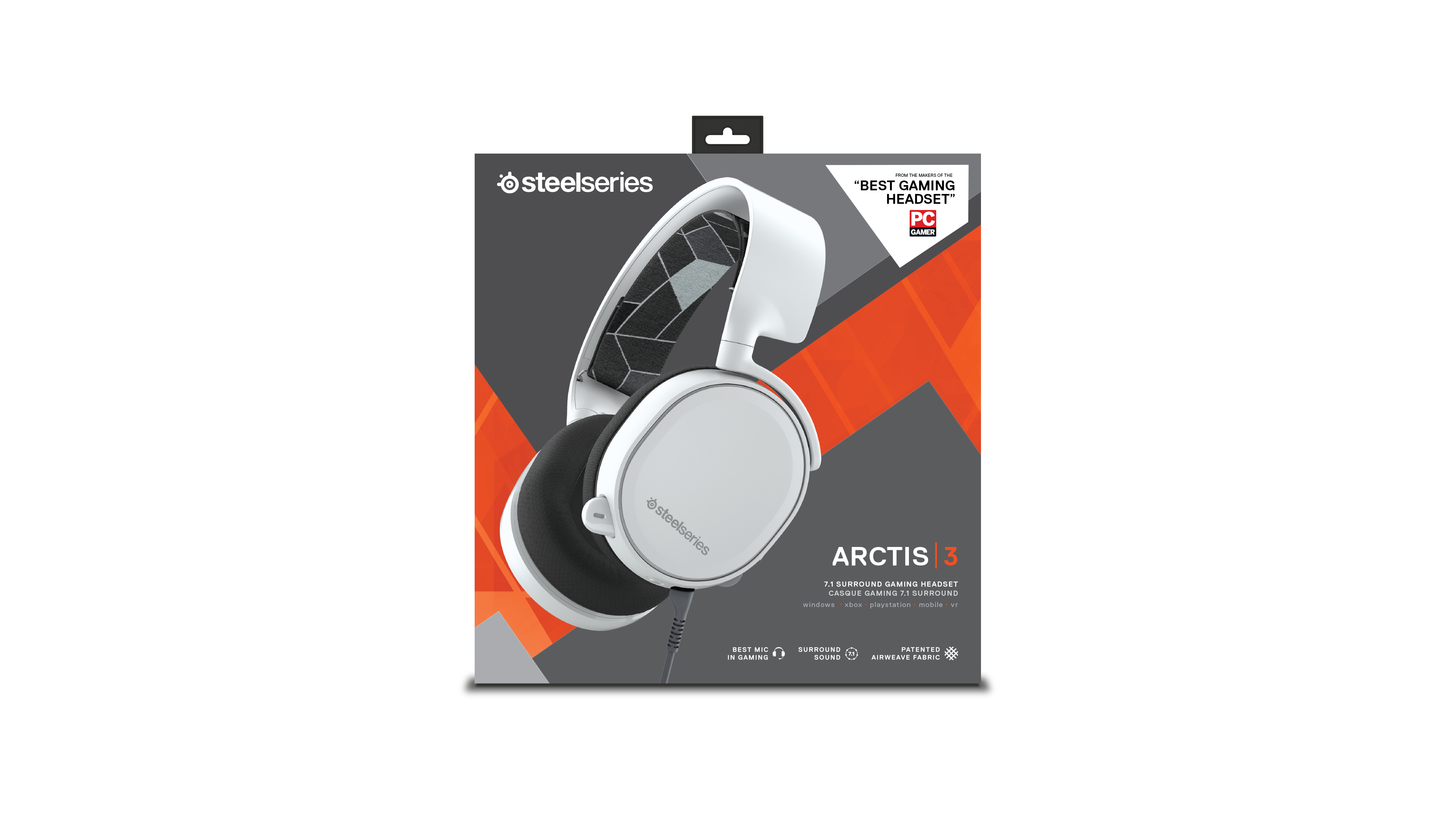 Steelseries Arctis 3 Headset Wired Headband Gaming White
