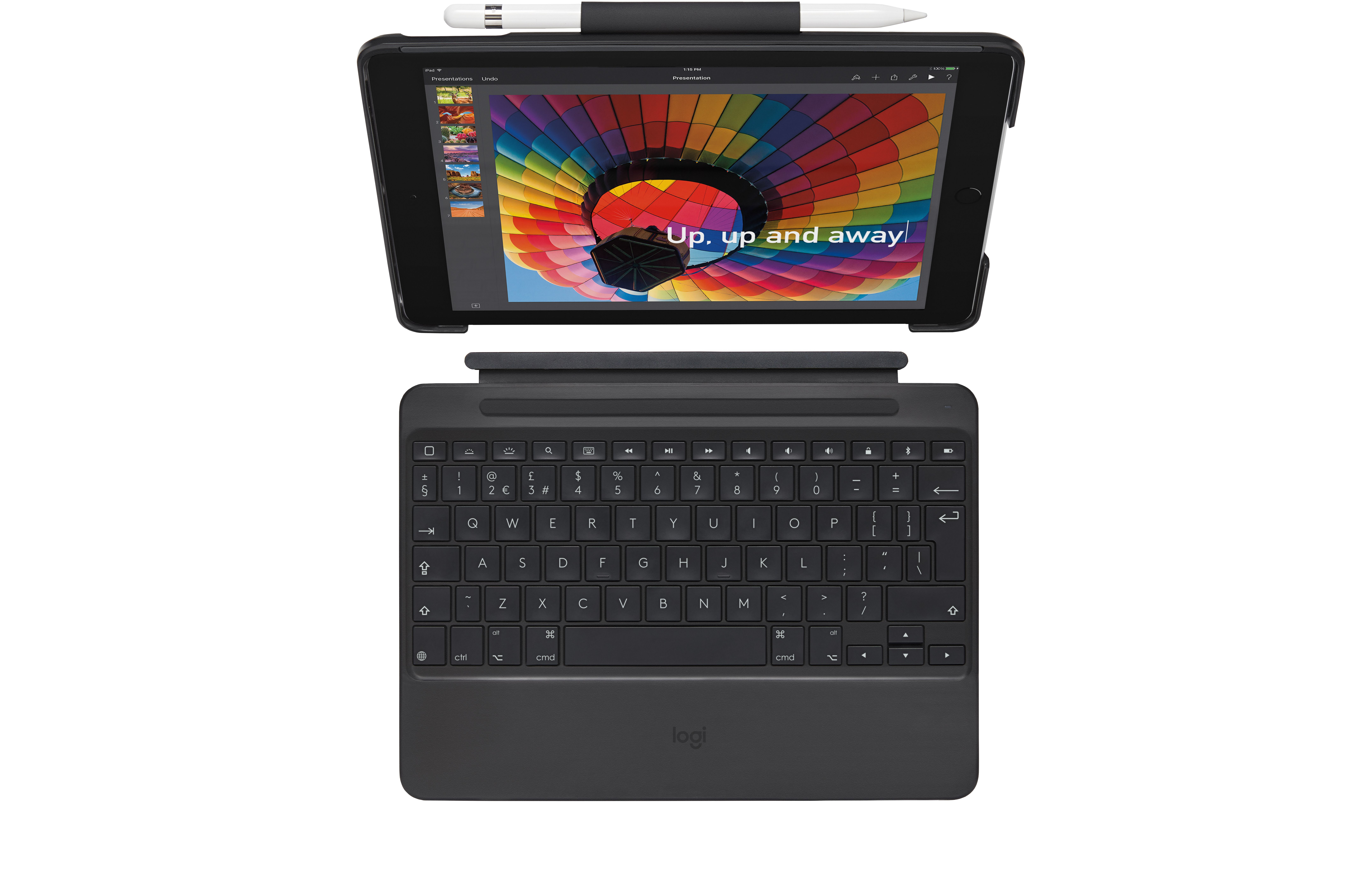 Logitech SLIM COMBO Case with Detachable Backlit Bluetooth Keyboard for