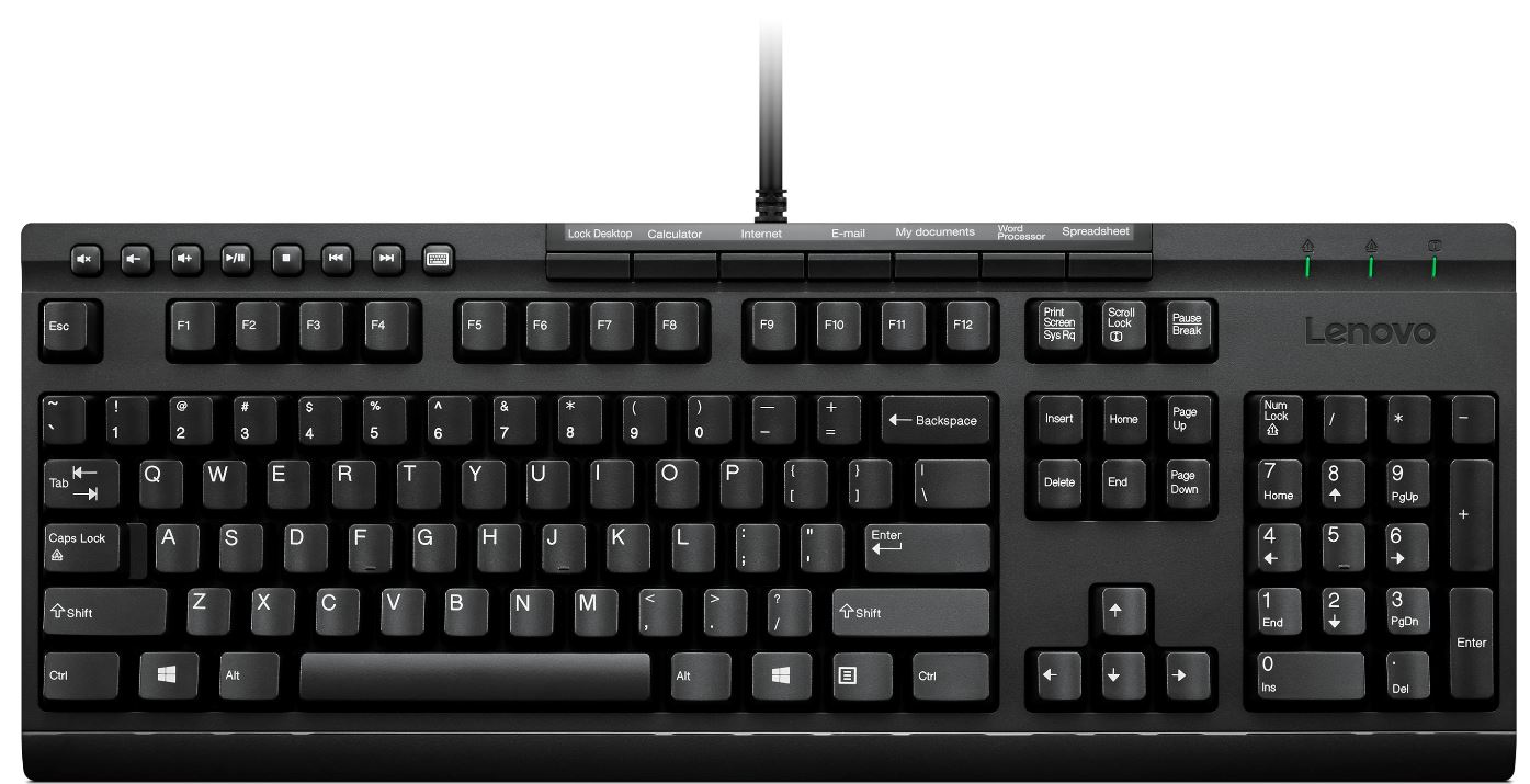 Lenovo Enhanced Performance USB Gen II keyboard QWERTY Danish Black