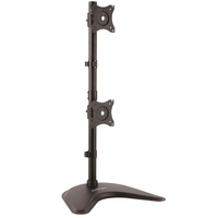 StarTech.com Vertikale Dual Monitorhalterung - Heavy Duty Stahl - Für VESA Monitore bis zu 68,60cm (27")  - Verstellbarer zweifach Moniotrständer - Aufstellung für 2 Monitore - stabiler Stahl - Schwarz - Bildschirmgröße: 33-68.6 cm (13"-27") - Desktop-Ständer