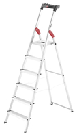 Hailo L60 Step ladder Aluminum, Black, Red