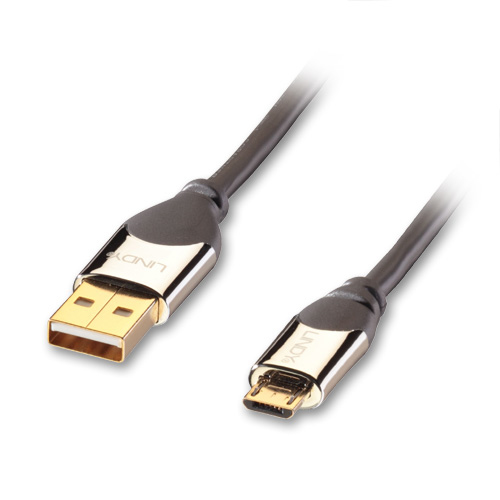 Lindy USB 2.0, A/MicroB, 3m USB cable USB A MicroUSB B Black